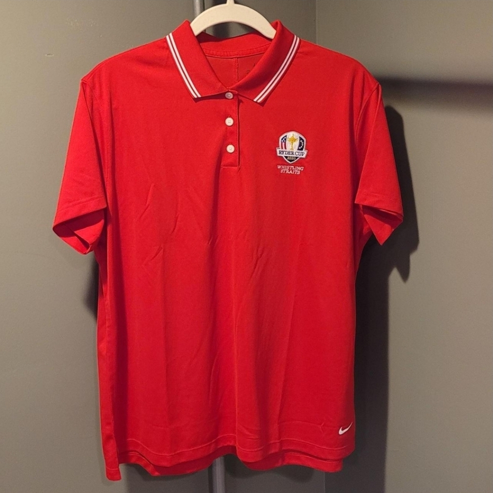 Nike Dri-Fit Ryder Cup 2020 Whistling Straight Polo,โ Size XL, Red